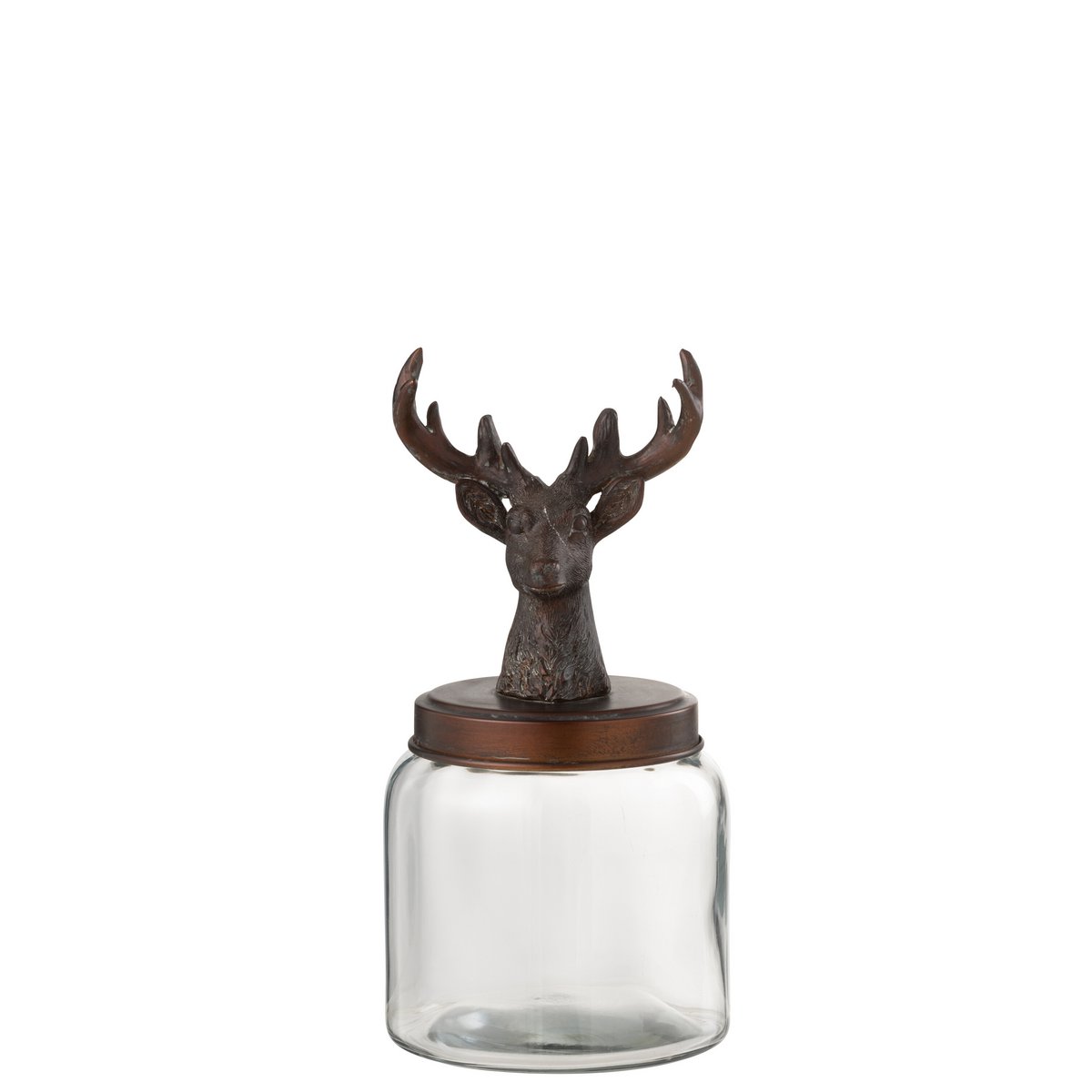 J-Line Vorratsglas Deer Glas/Harz Transparent/Kupfer Klein