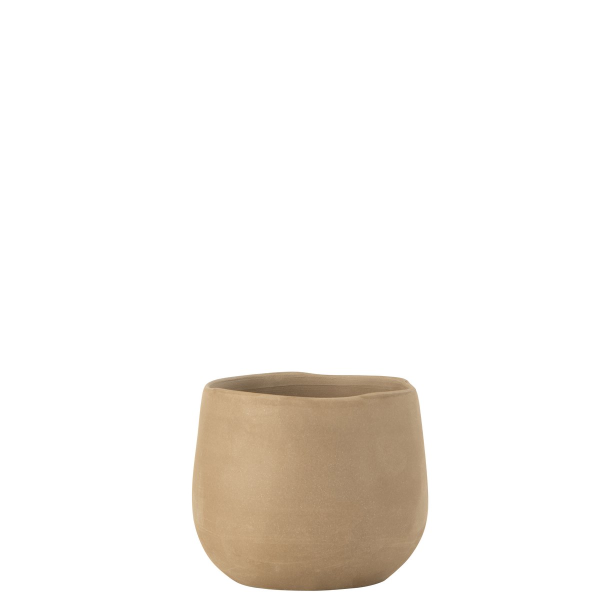 J-Line - Bloempot Effen - Keramiek - Beige - Small