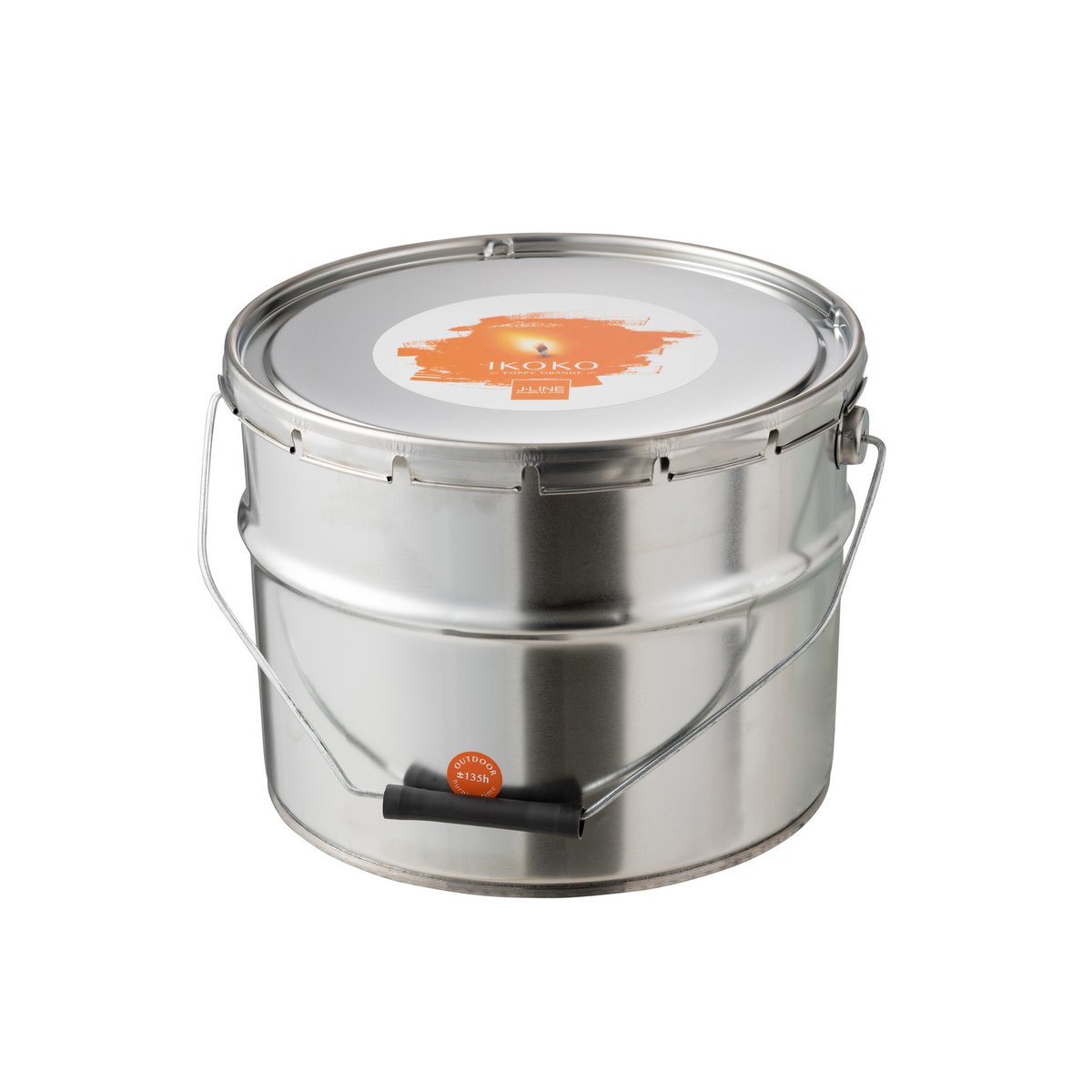 J-Line - Pot de Peinture pour Bougie d'Extérieur Ikoko Métal/Cire Orange Grand 135U