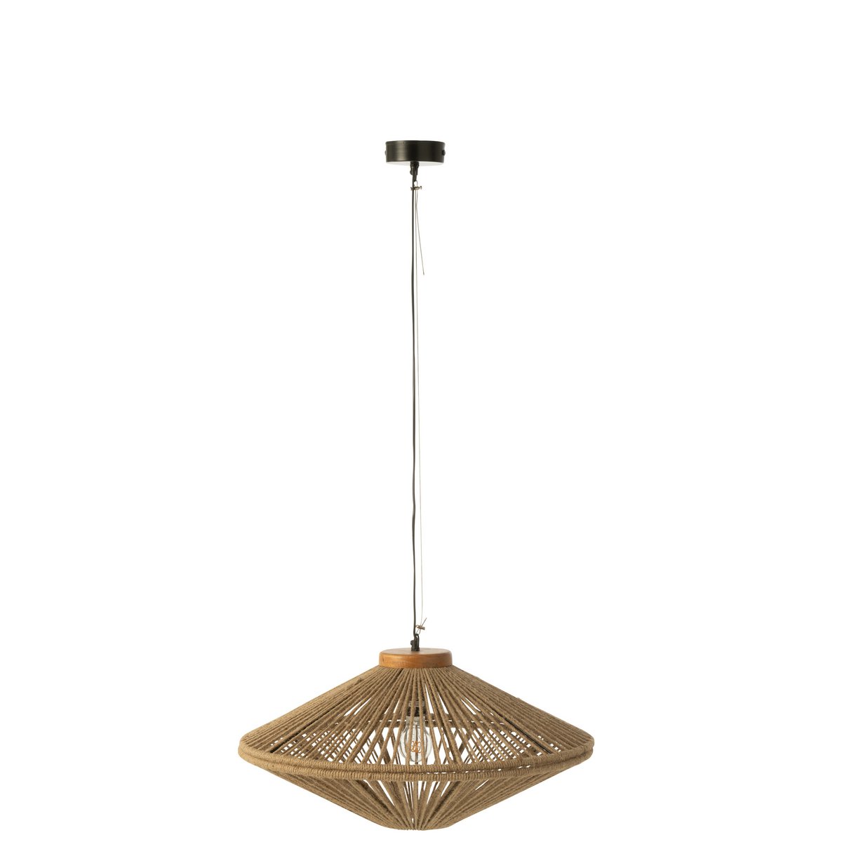 J-Line - Lampe suspendue Ovni Fer/Jute Naturel Small