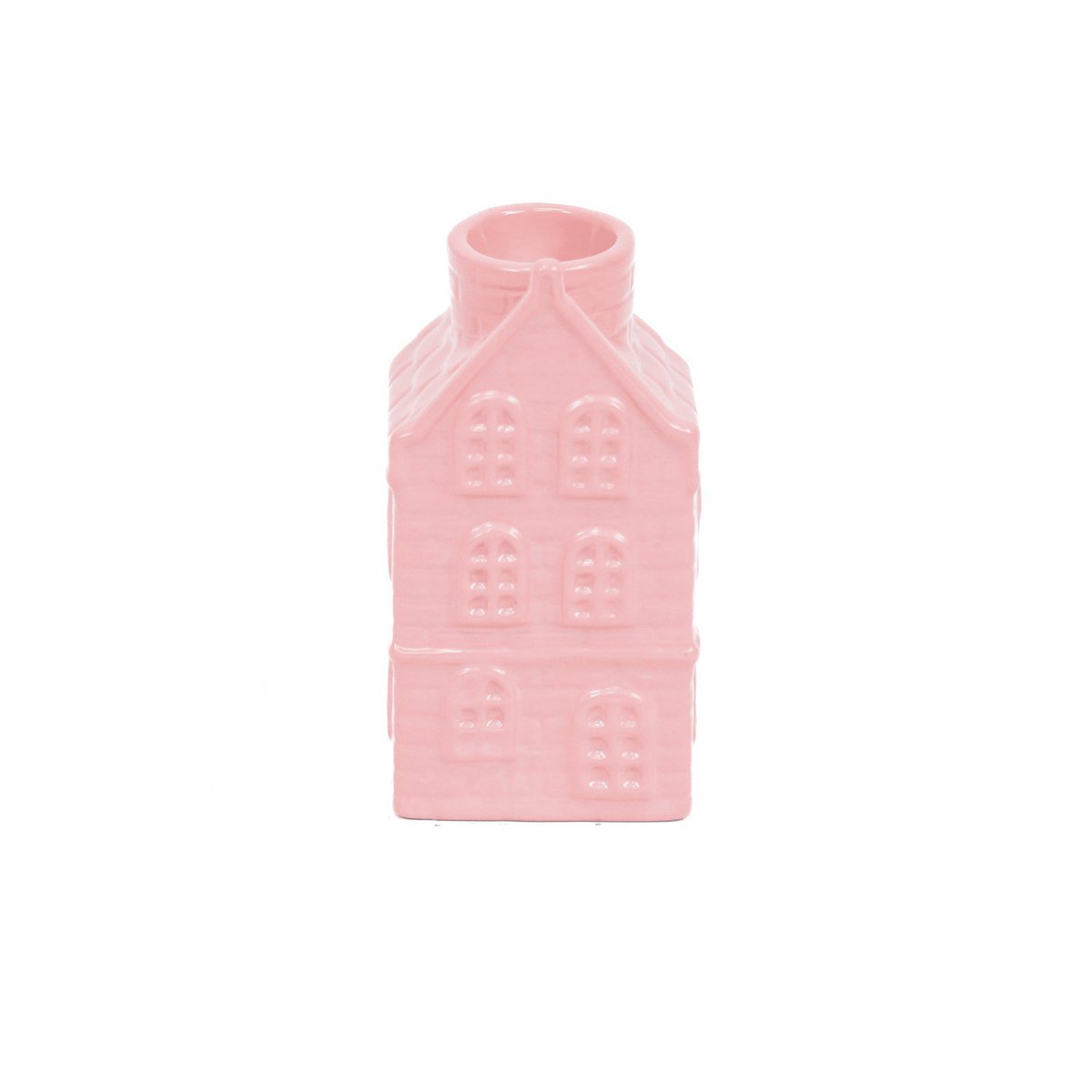 Housevitamin - Kaarsenhouder 'Huis' (6cm x 5.5cm x 11cm, Lichtroze)