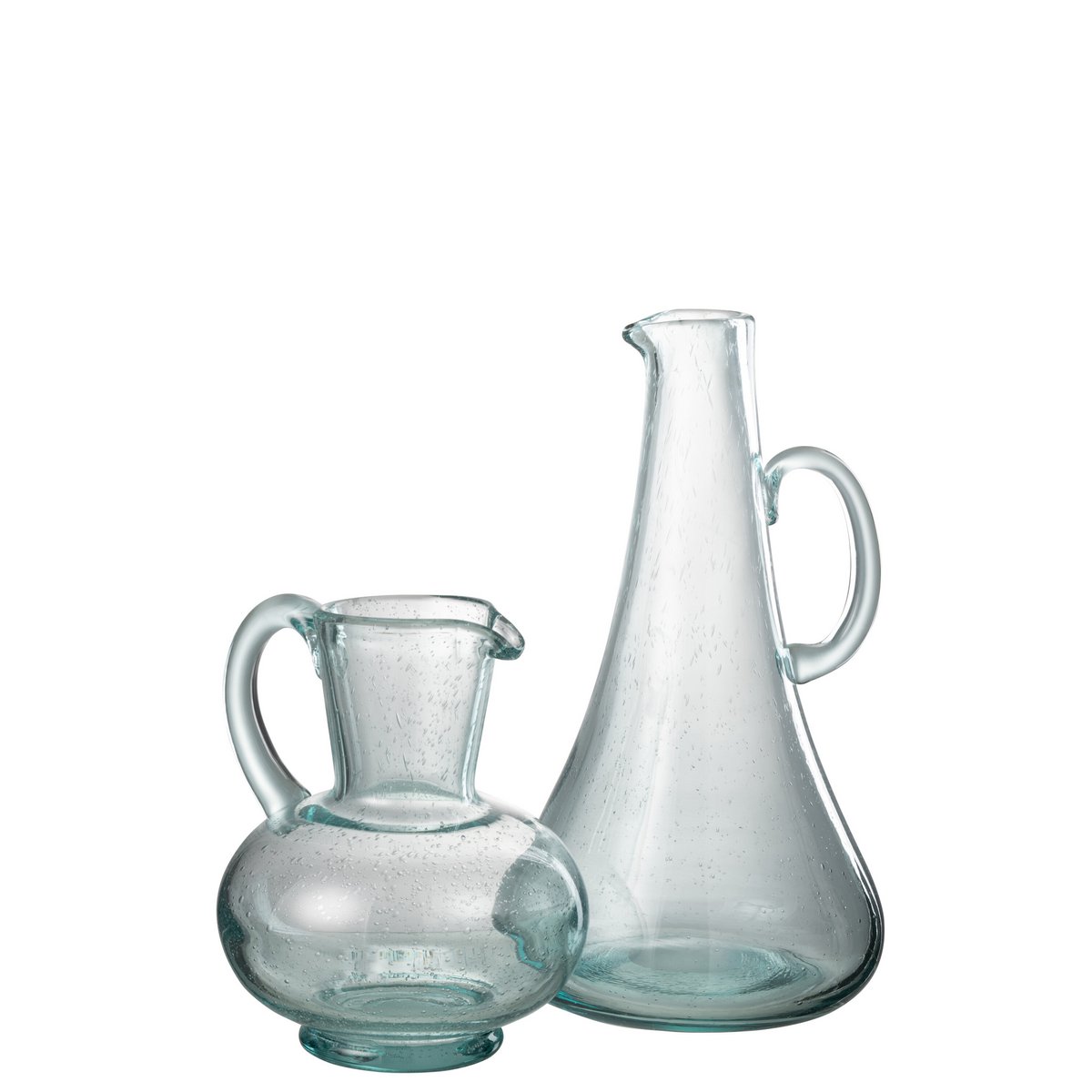 J-Line - Carafe Longue - Verre - Transparent/Bleu Clair