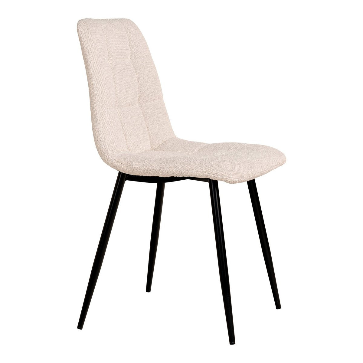 House Nordic - Middelfart Dining Chair - Chaise de salle à manger en boucle, blanche avec pieds noirs, HN1232 - lot de 2