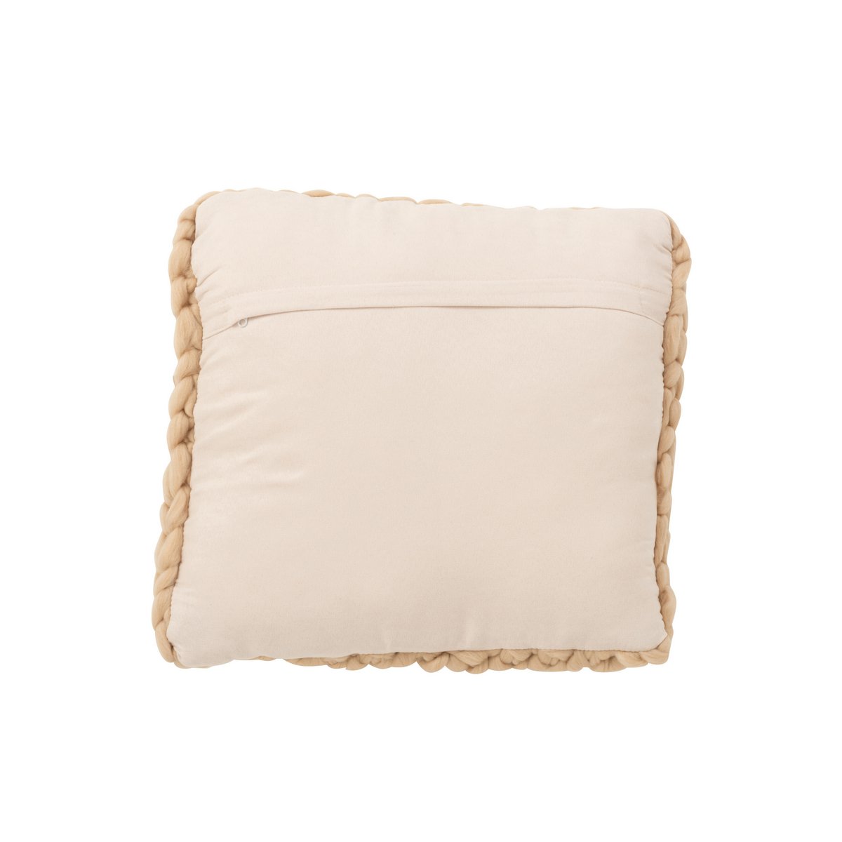 J-Line - Coussin Tricoté Acrylique - Polyester - Crème