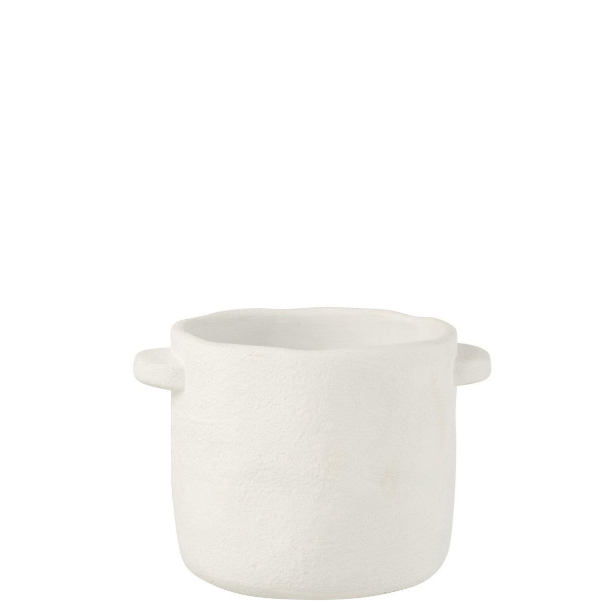 J-Line - Pot de Fleurs Gustave - Ciment - Blanc - L - Ø20cm