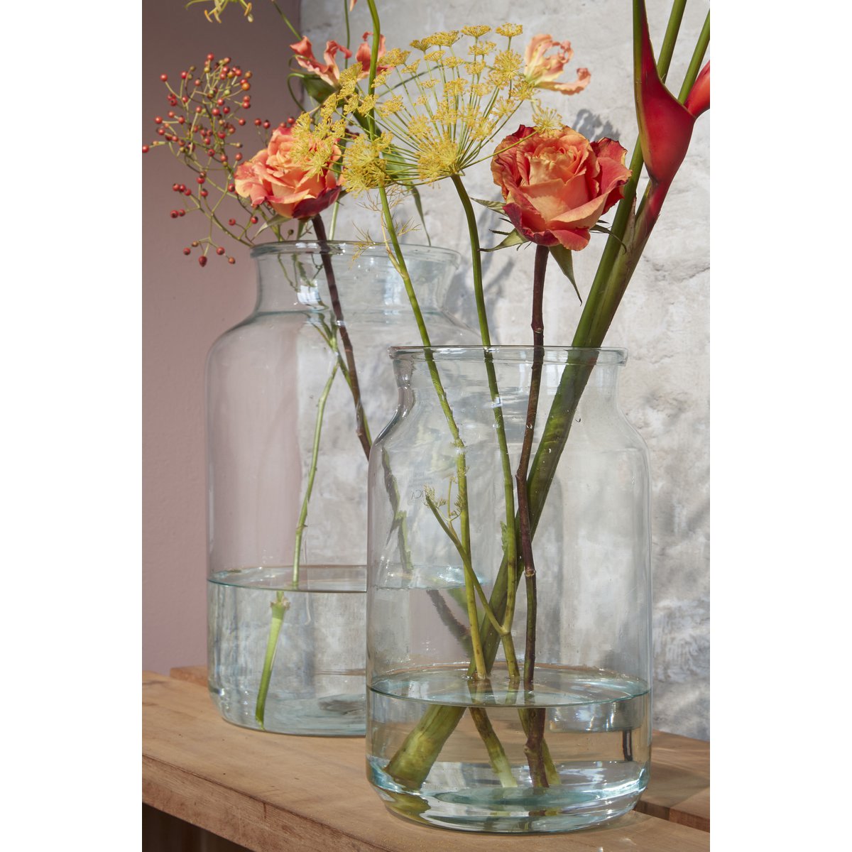 Glimmerdekorationen - Vienne Vase - H30 x Ø18 cm - Recyceltes Glas - Transparent