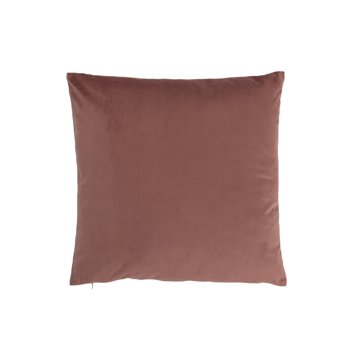 J-Line - Coussin Carré - Velours - Rose