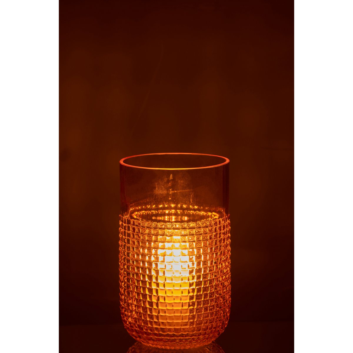 J-Line - Vasenmuster - Glas - Orange - Klein