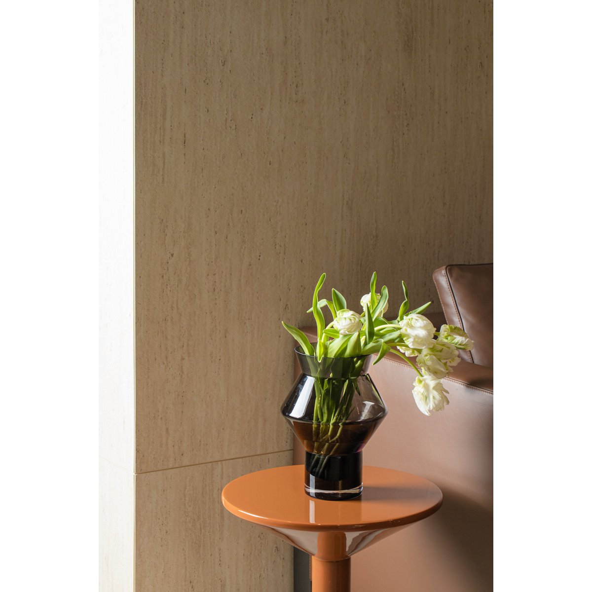 Element Accessories - Grote design vaas met grillige hoekige cilindrische vorm, donkergrijs hoogwaardig glas, CUZ14GR