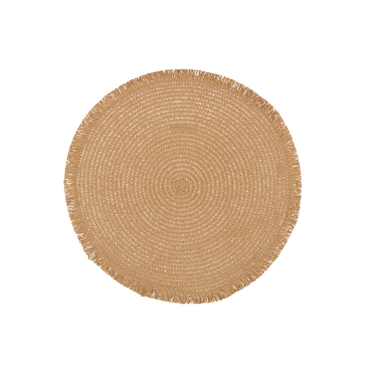 J-Line - Set de Table Rond - Papier - Marron Clair