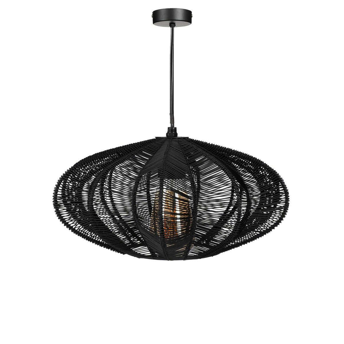 Mica Decorations - Lampe à Suspension Kanti - H17 x Ø31 cm - Métal - Noir