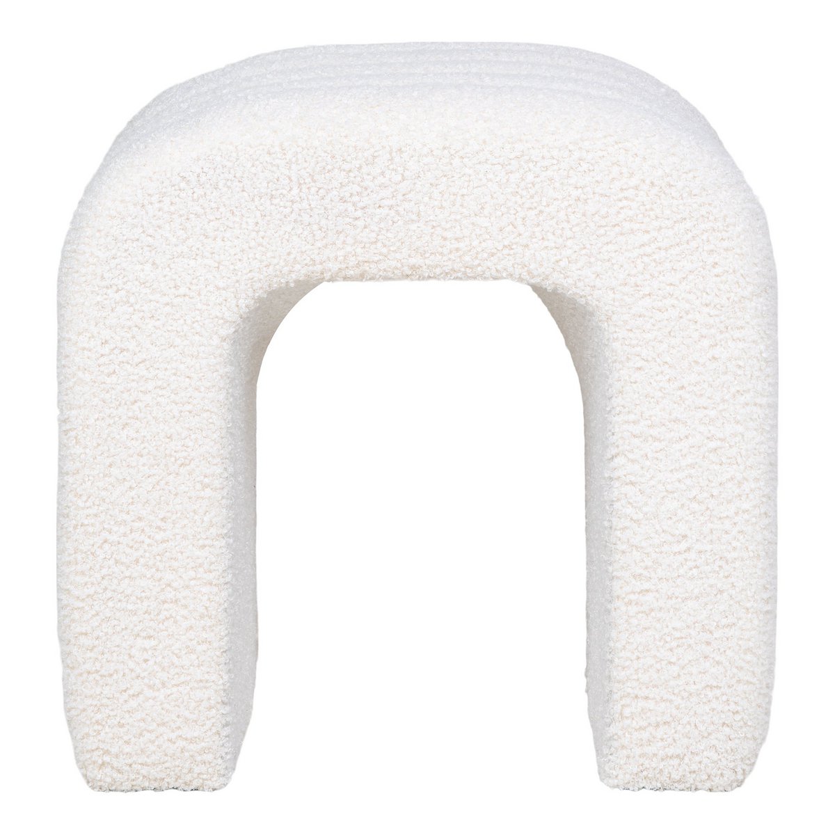 House Nordic - Colma Pouf - Pouf, Bouclé, weiß, 41x36,5 cm, HN1234