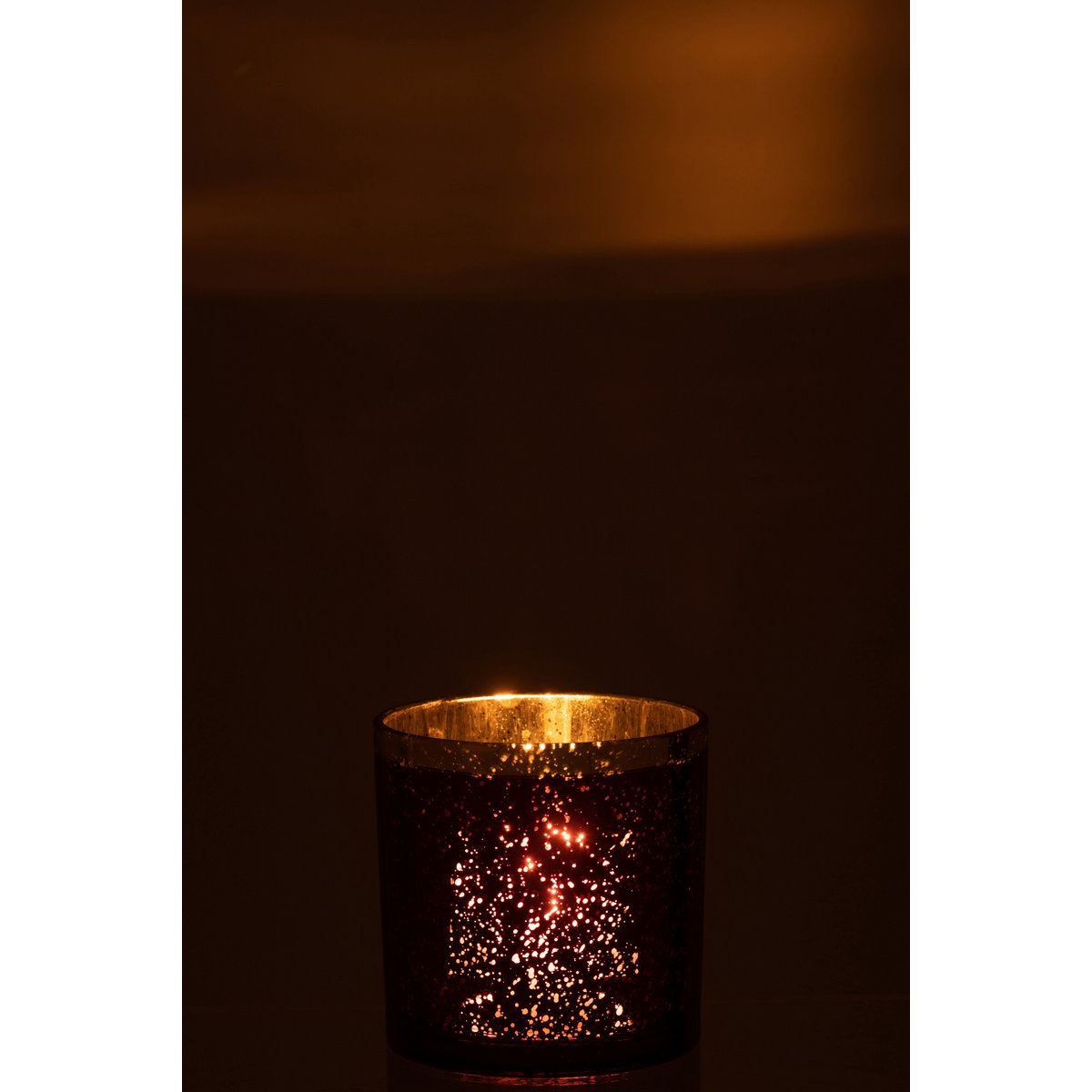 J-Line - Lantern Edge - Glas - Gold/Bordeaux - Groß