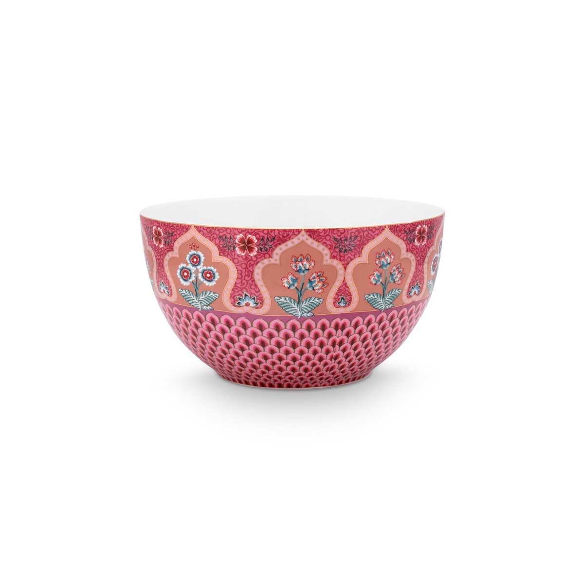 Pip Studio - Bowl Flower Festival Scallop Deco Dark Pink 18cm