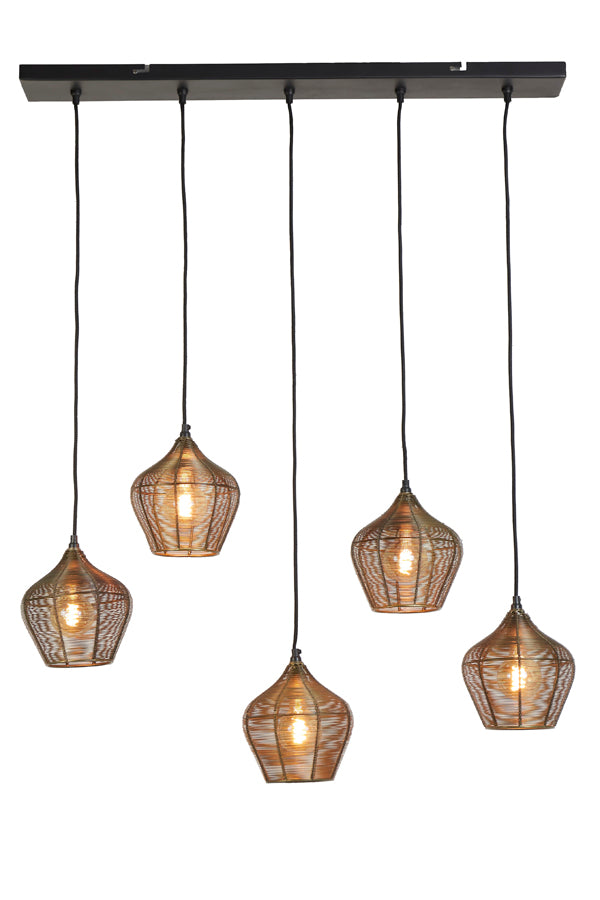 Light &amp; Living - Lampe suspendue 'Alvaro' (5 pièces, verre, Bronze Antique)