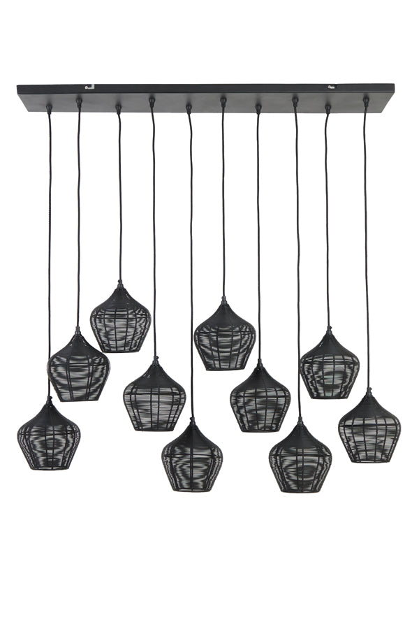 Light & Living - Hanglamp 'Alvaro' (10 stuks, Matzwart)