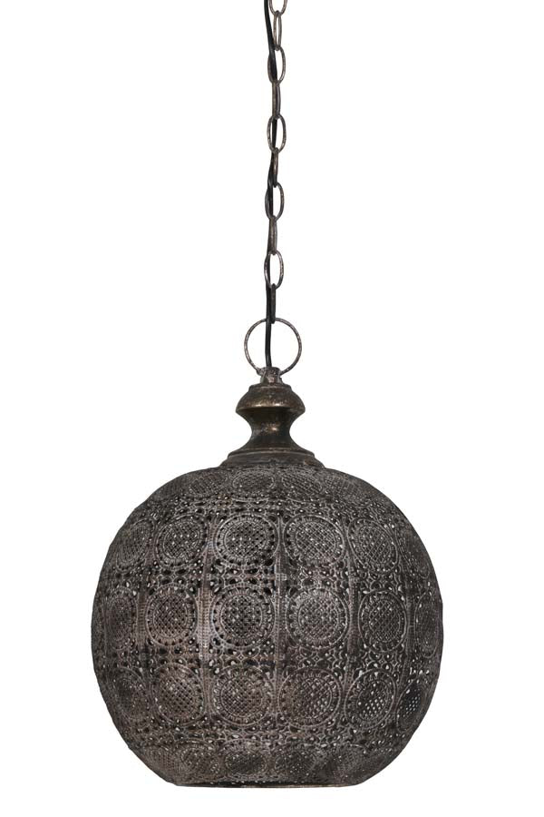 Light &amp; Living - Lampe suspendue 'Ananya' (Taille L, Marron &amp; Or)