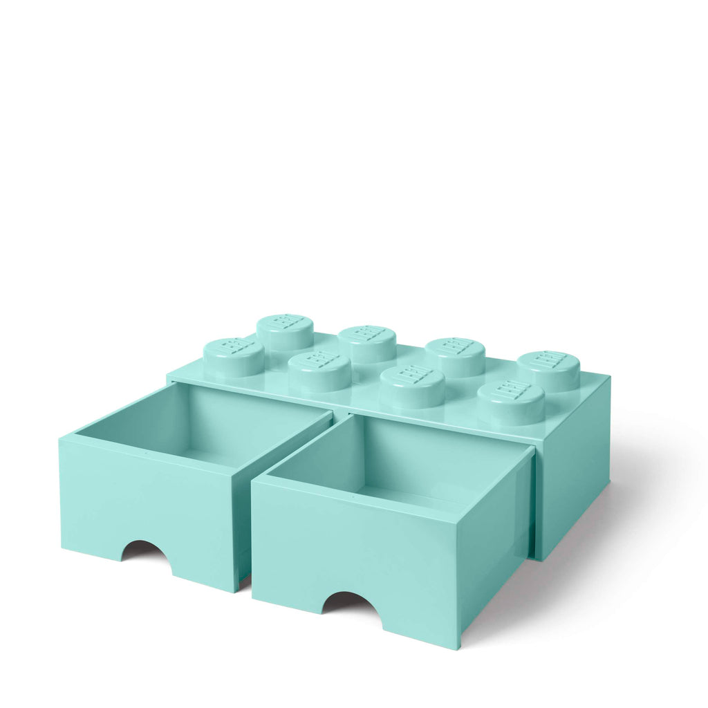 Lego - Opbergbox 'Brick 8' (Met twee lades, Lichtblauw)