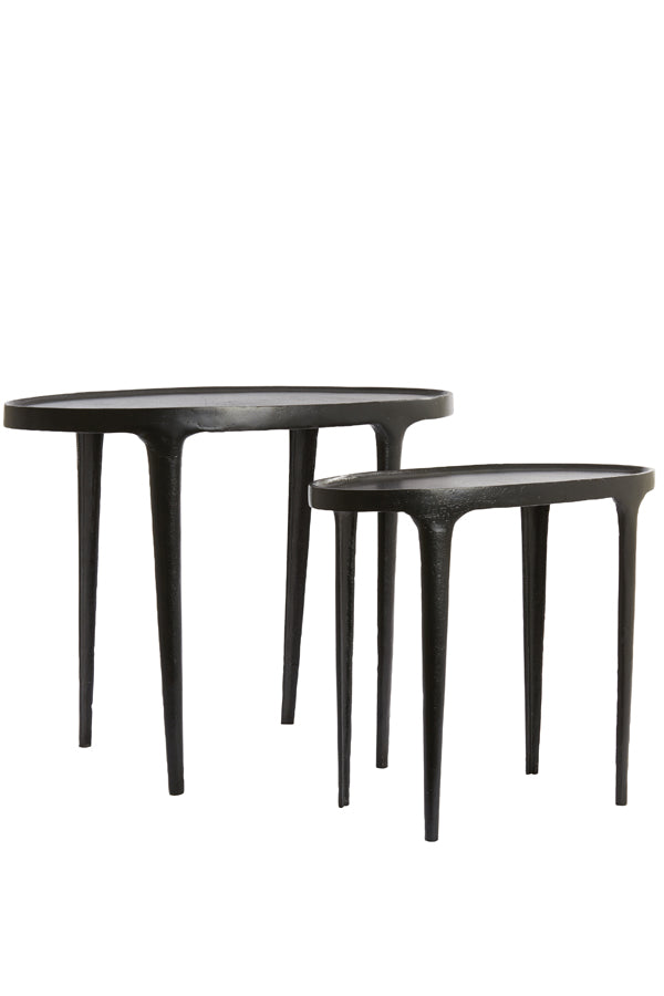 Light &amp; Living - Tables d'appoint 'Arica' (Lot de 2, Noir Mat)