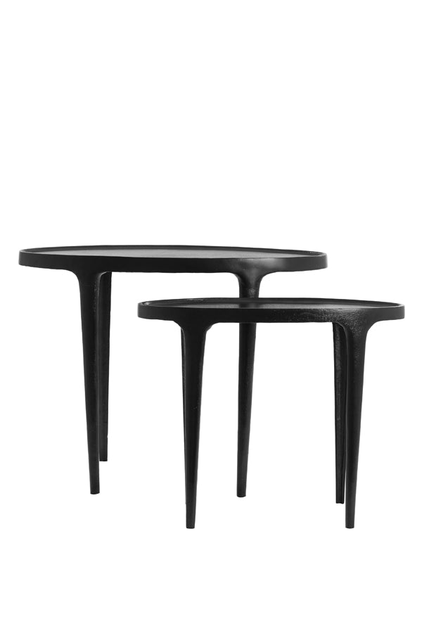 Light &amp; Living - Tables d'appoint 'Arica' (Lot de 2, Noir Mat)