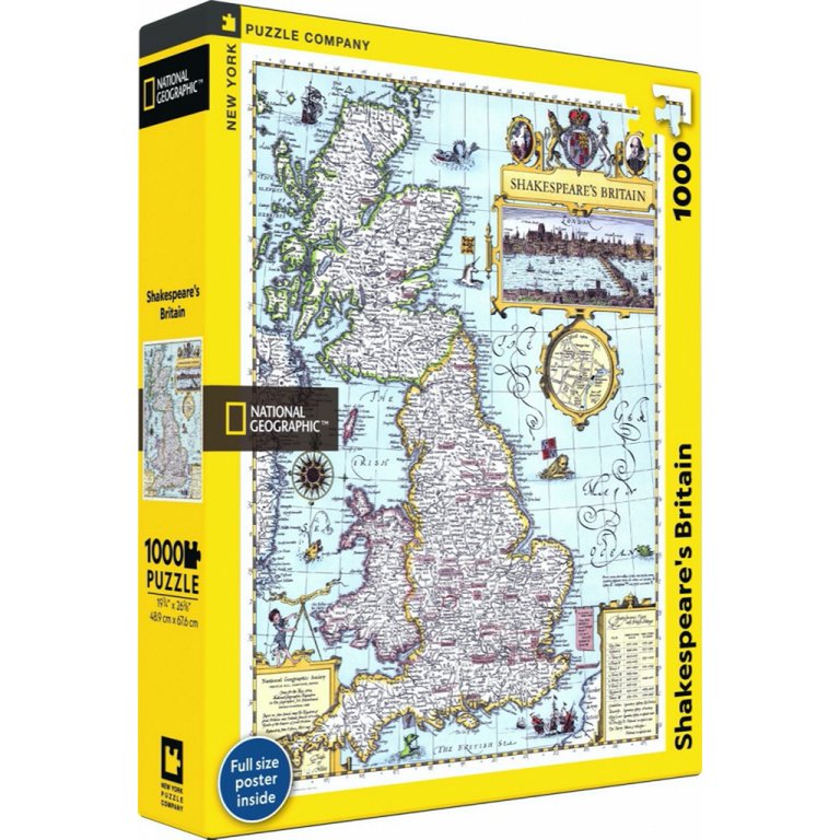 New York Puzzle Company - Puzzle „Shakespeares Großbritannien“ (1000 Teile)