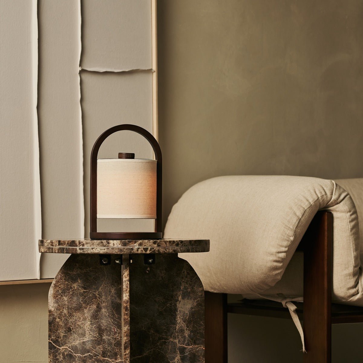 Tavellio-Amsterdam - River Donkerbruine Draadloze Houten Lamp – Oplaadbaar & Dimbaar