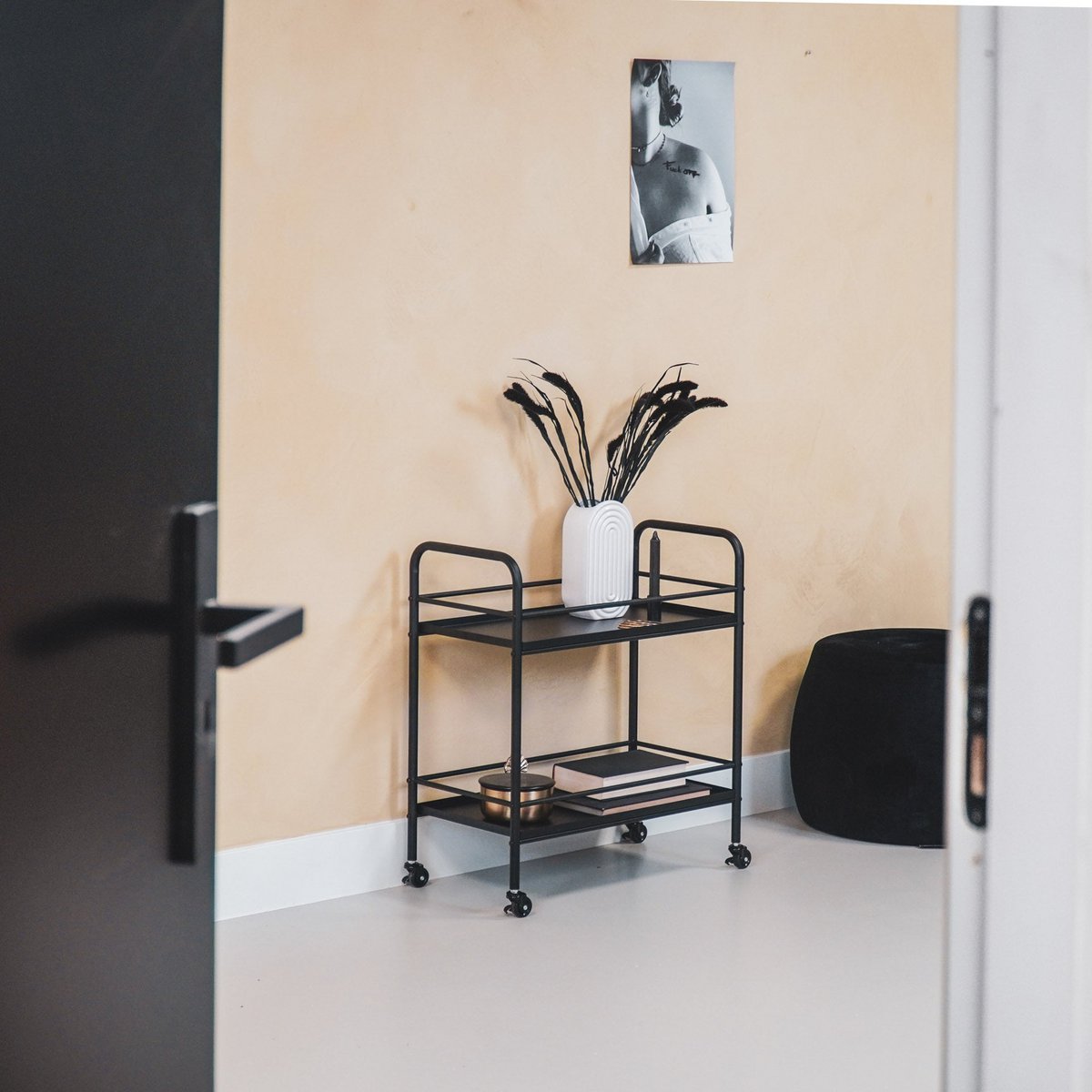 Housevitamin - Trolley 'Butler' (Zwart, Metaal)