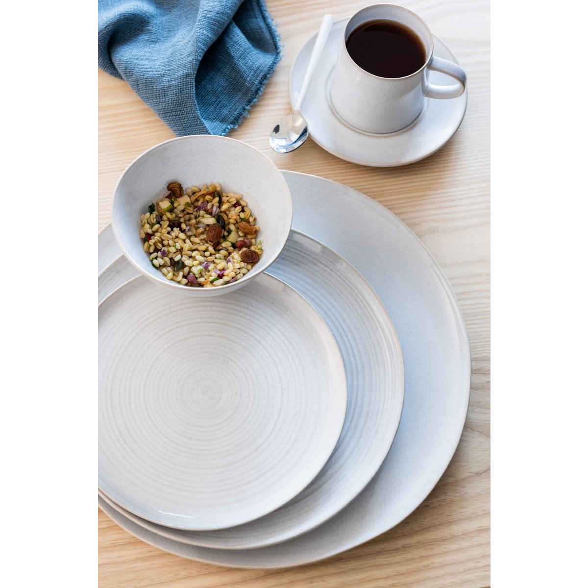 J-Line - Assiette Noa - Porcelaine - Blanc - S - 4X