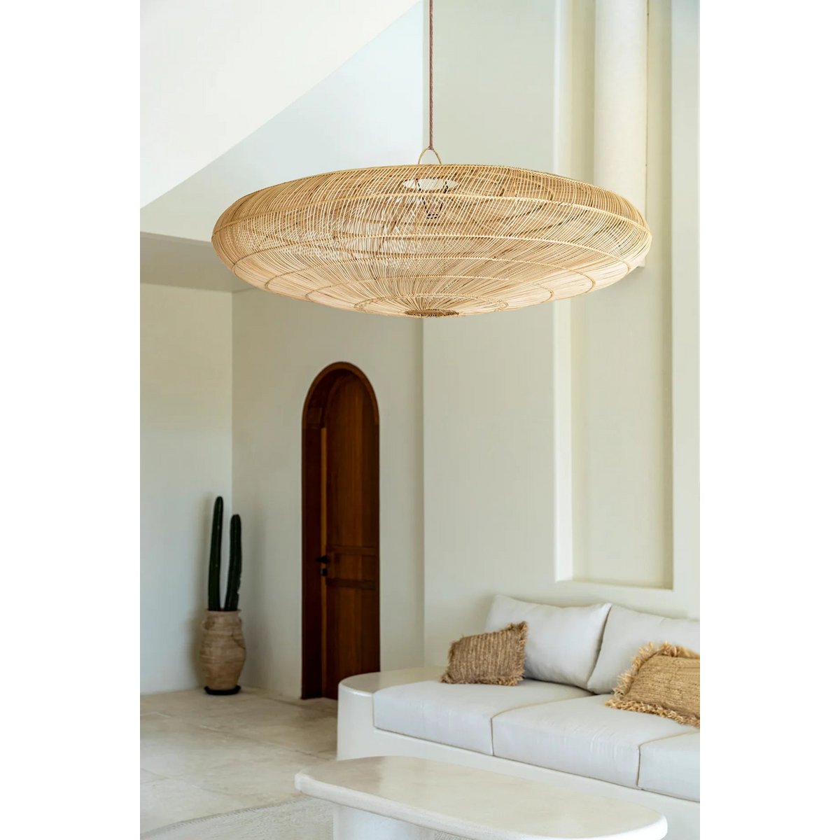 Bazar Bizar - Lampe suspendue 'Macaron' (Naturel, XL)