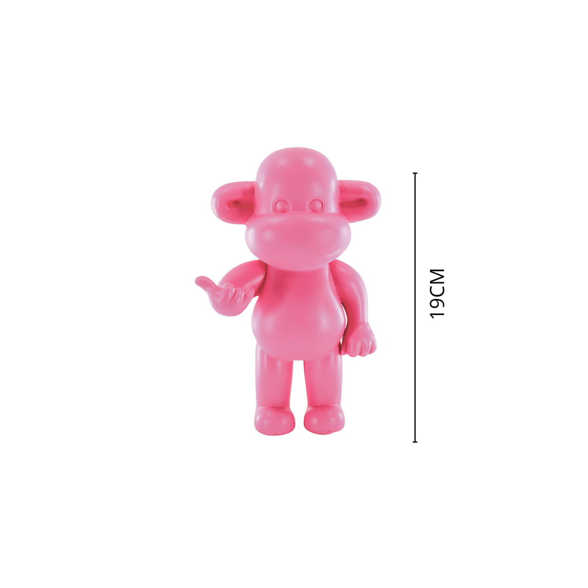 Housevitamin - Ornament - hang losse aap beeldje 'de legende' - roze - 11x7x19cm