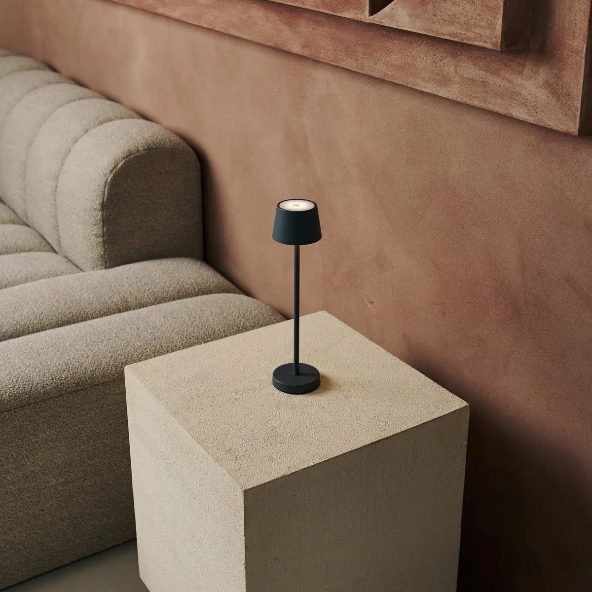 Tavellio-Amsterdam - Vondel Mini Stone Gray Oplaadbare en draadloze lamp