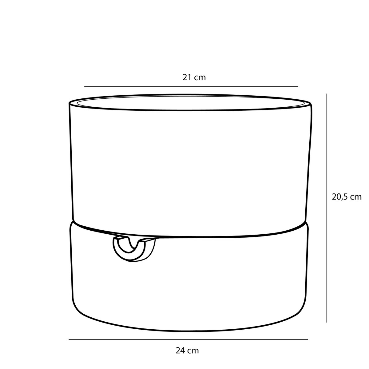 Mica Decorations - Pot de Fleur Venna avec Système d'Arrosage - H20,5 x Ø24 cm - Terre Cuite - Blanc