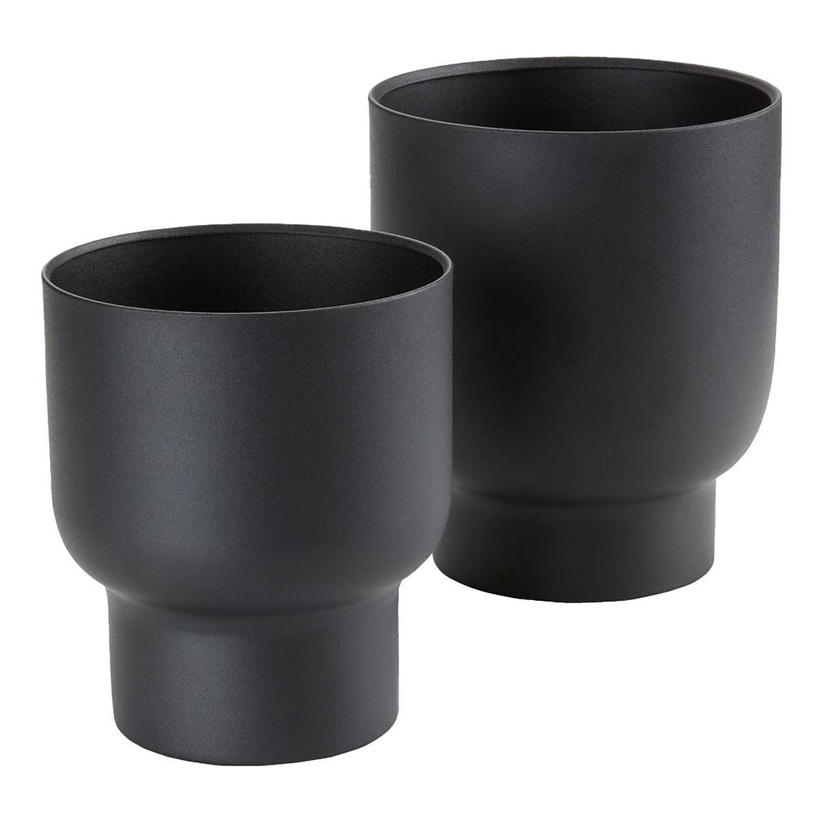 House Nordic - Fulda Planter - Pflanzgefäß, Metall, schwarz, 2er-Set