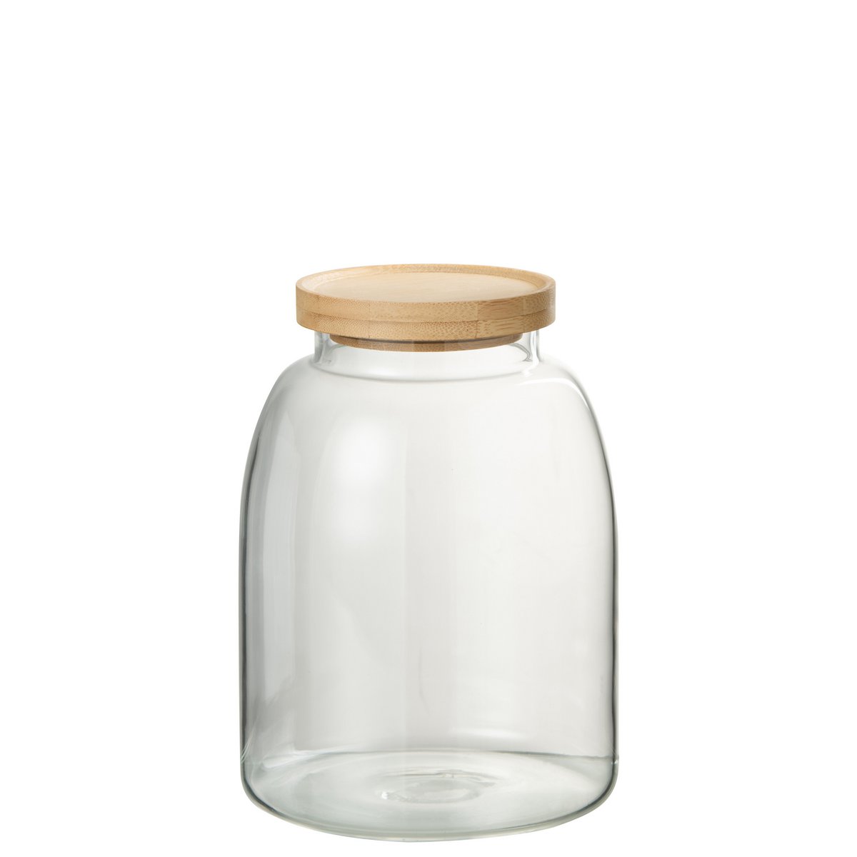 J-Line - Jar In Glass Tom Glas/Bambus Transparent/Natur Medium