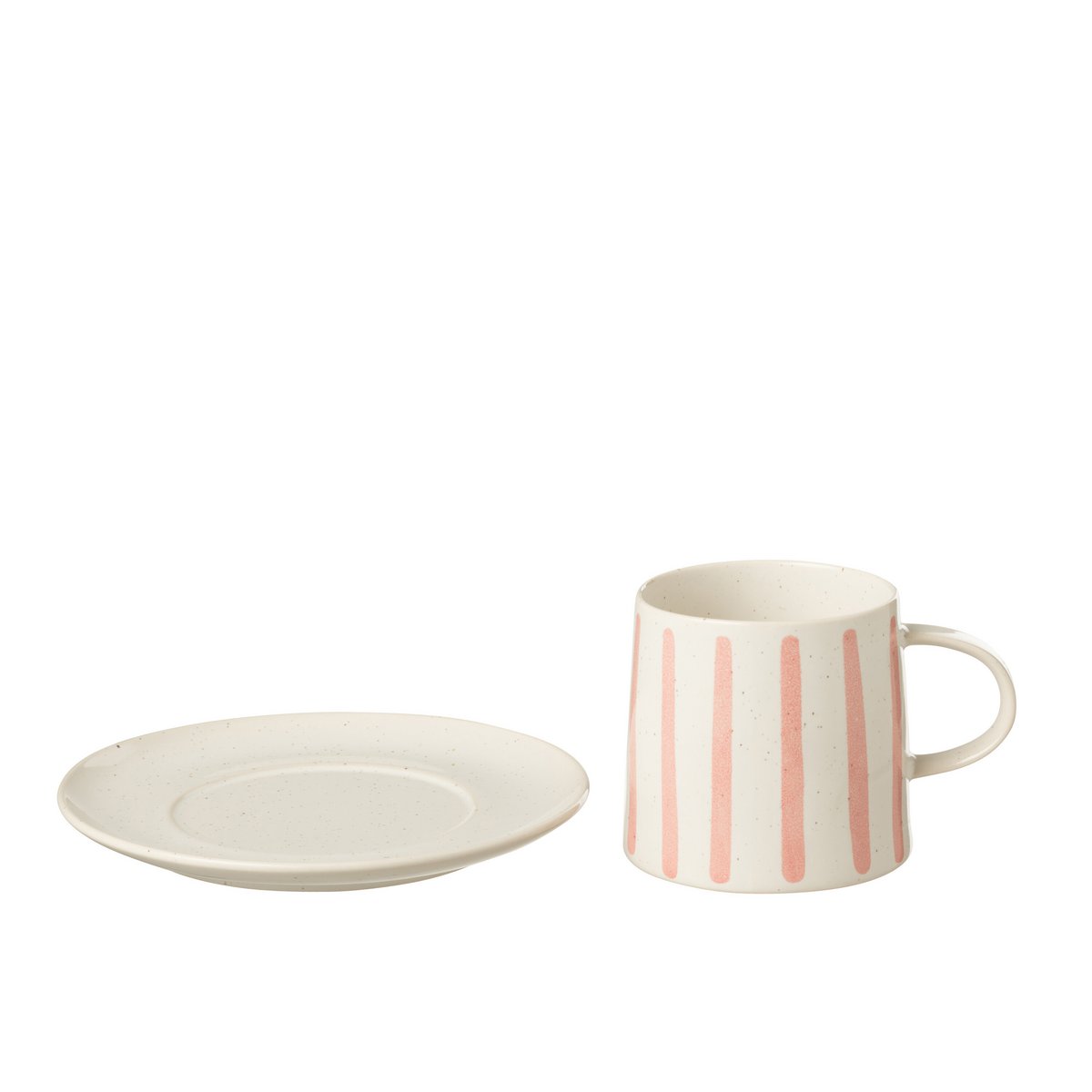 J-Line - Line Mug + Assiette - Porcelaine - Rose