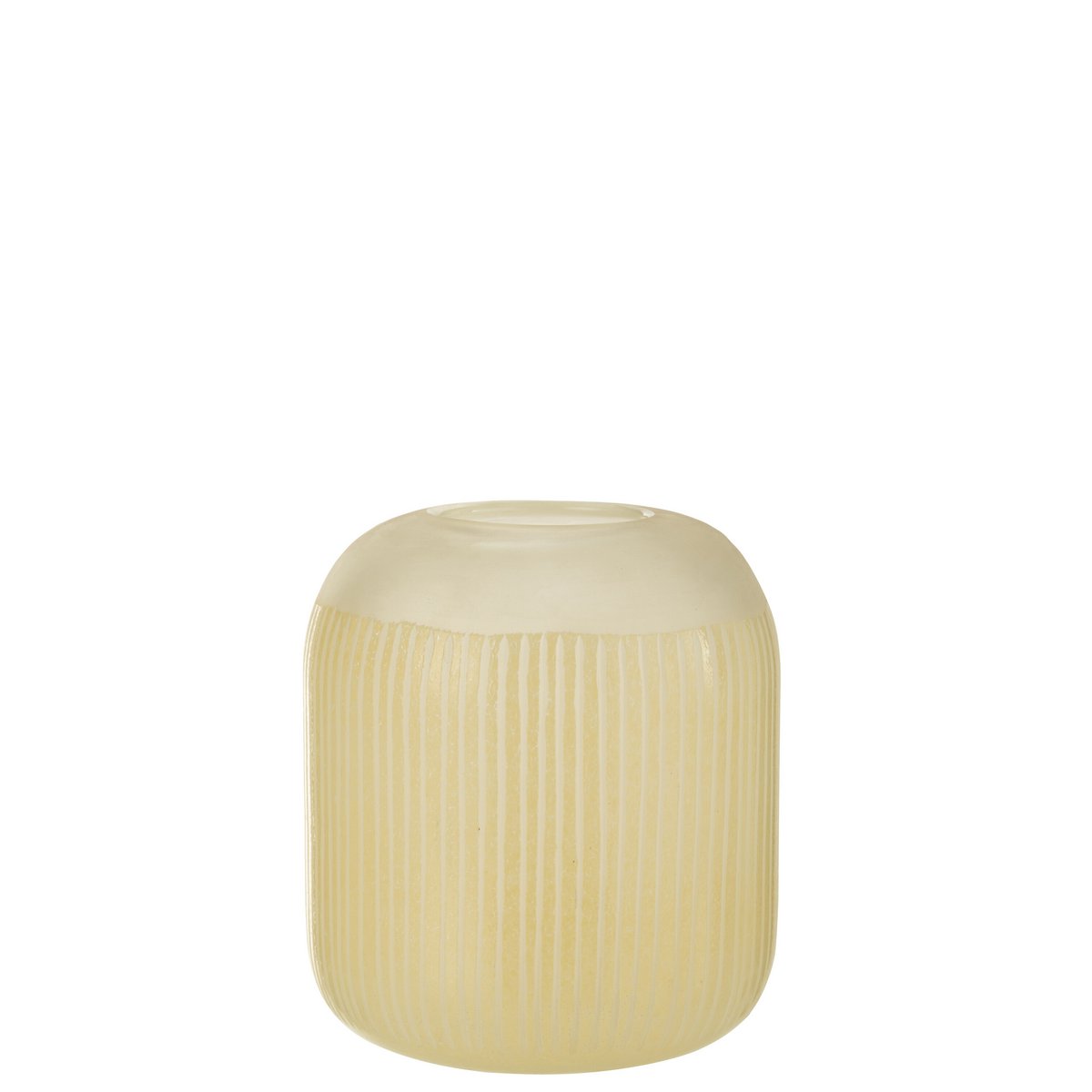 J-Line - Vase Stripes - Glas - Hellgelb - Mittel