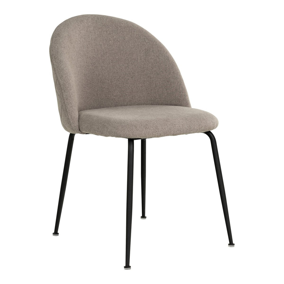 House Nordic - Geneve Dining Chair - Esszimmerstuhl, Stein mit schwarzen Beinen, HN1231 - 2er-Set