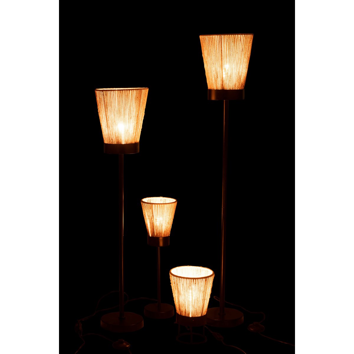 J-Line - Lampadaire 'Luna' (Taille L, Beige, Jute)