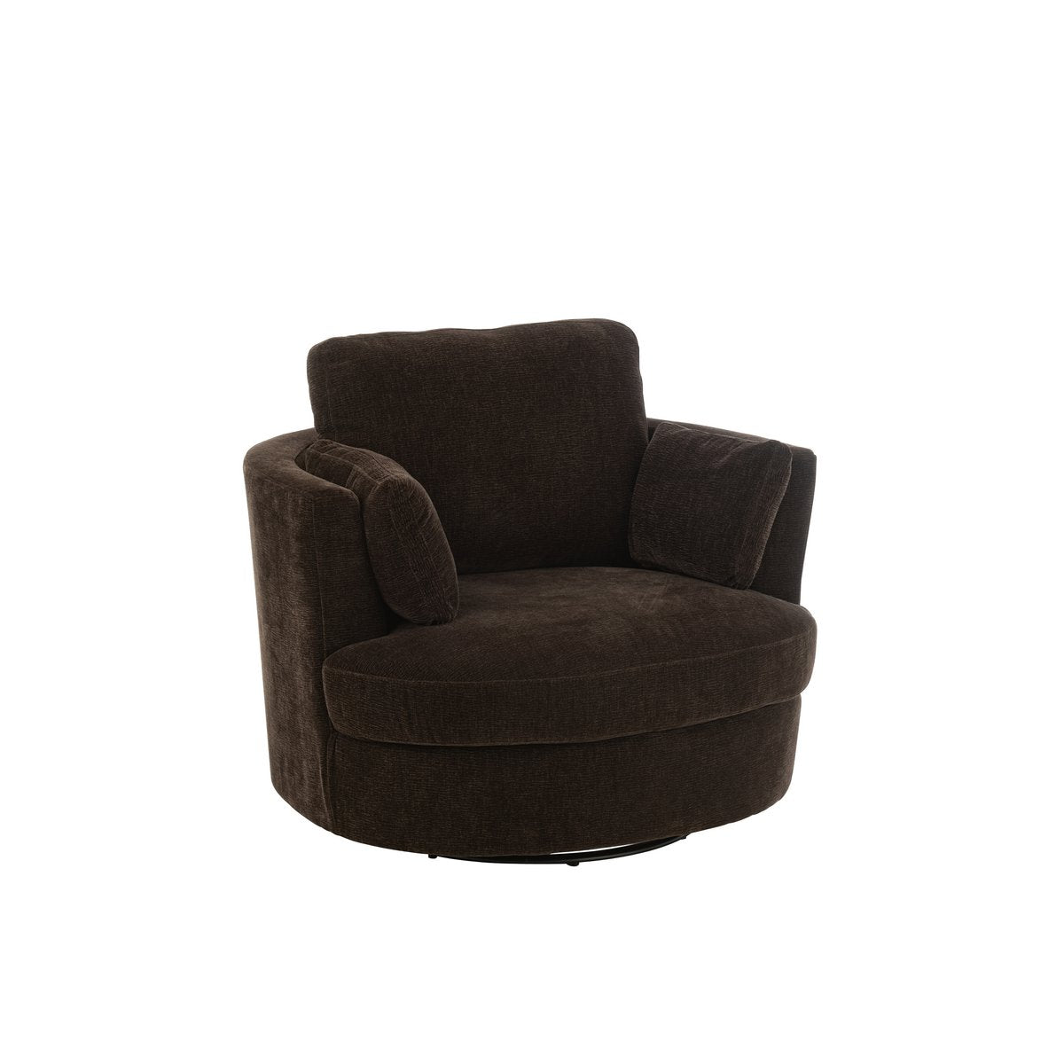 J-Line - Fauteuil lounge Swiv Peuplier/Mousse Marron Foncé