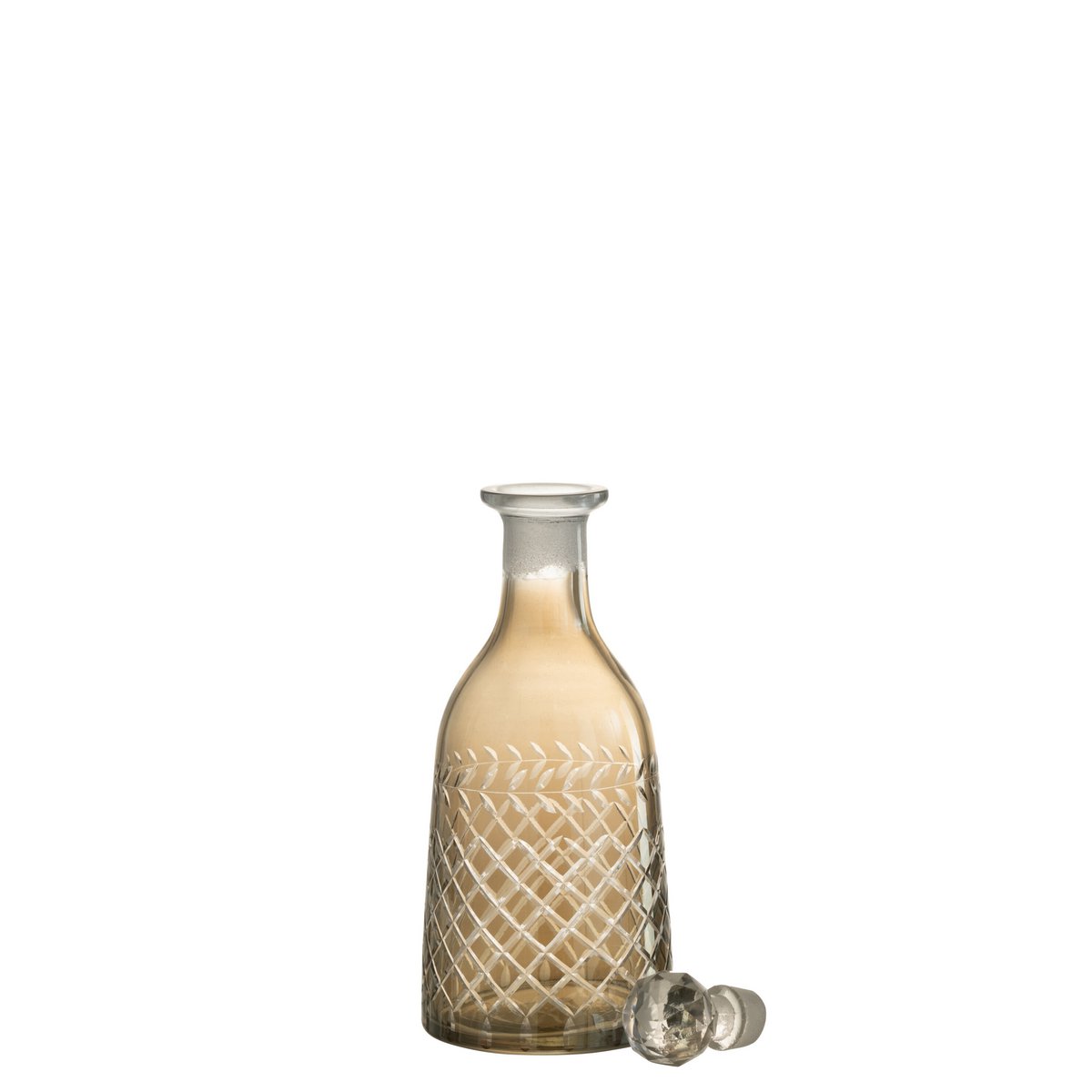 J-Line - Carafe Branche à Carreaux Verre Fumé