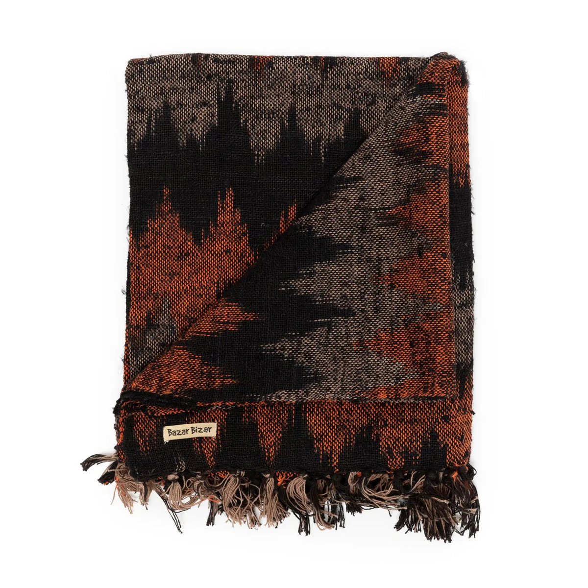 Bazar Bizar - Plaid 'S'il vous Plaid' (Noir Orange)