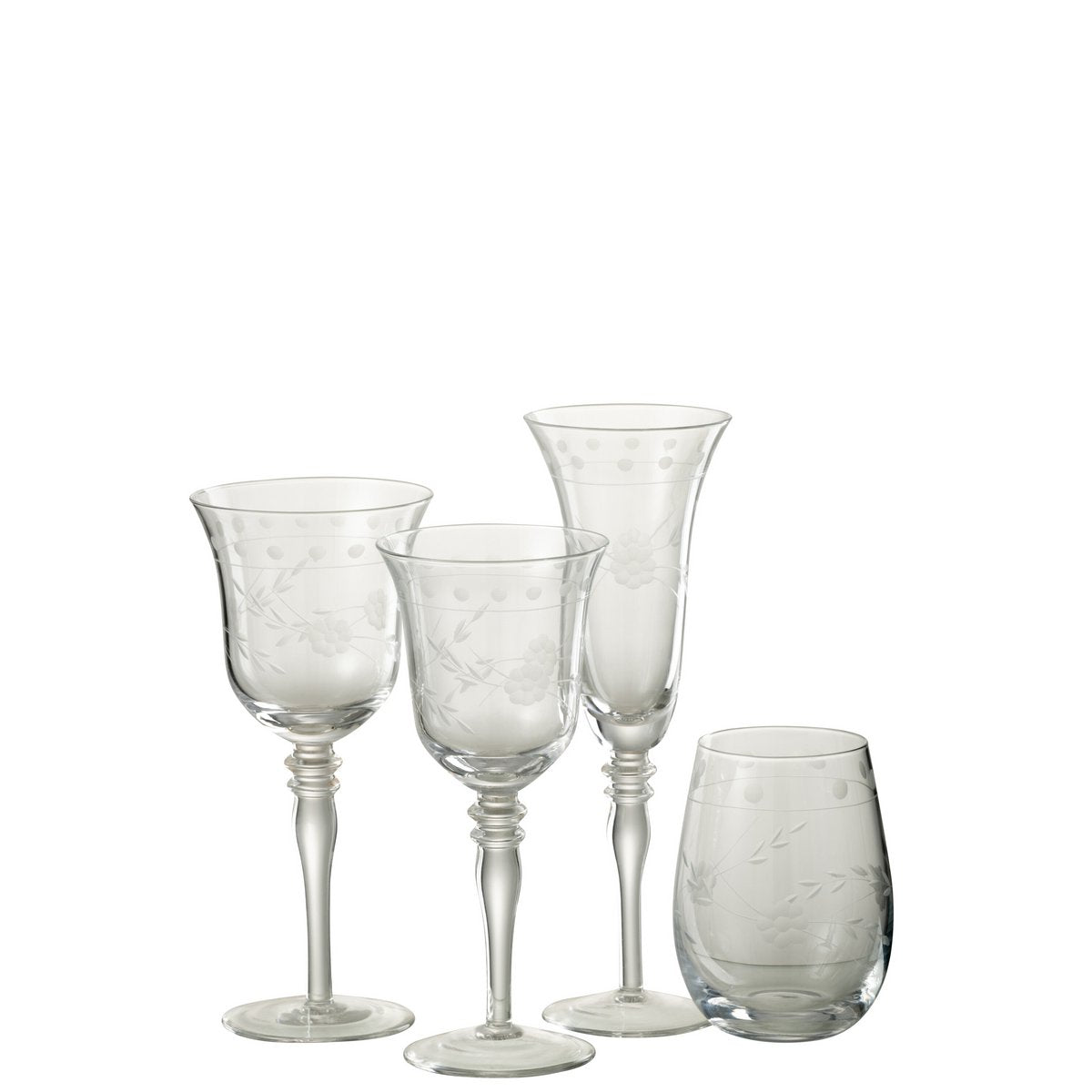 J-Line - Gegraveerd Champagneglas - Glas - Transparant