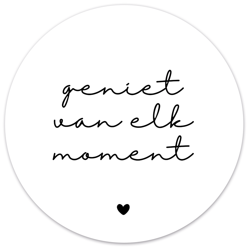 Label2X - Muurcirkel geniet van elk moment wit