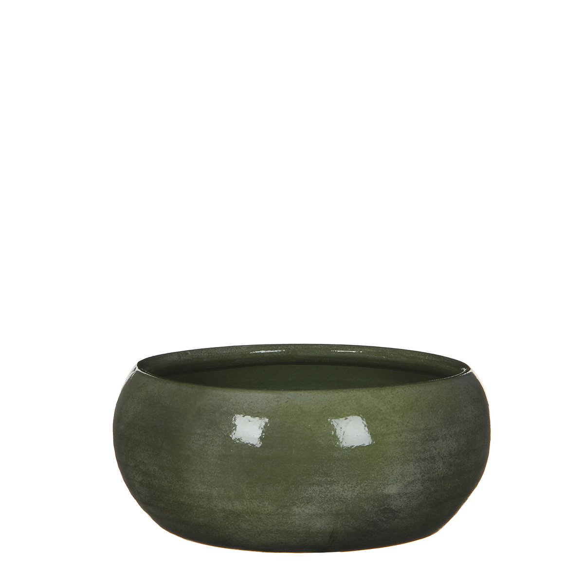 Mica Decorations - Lester bowl round green - h12xd28cm