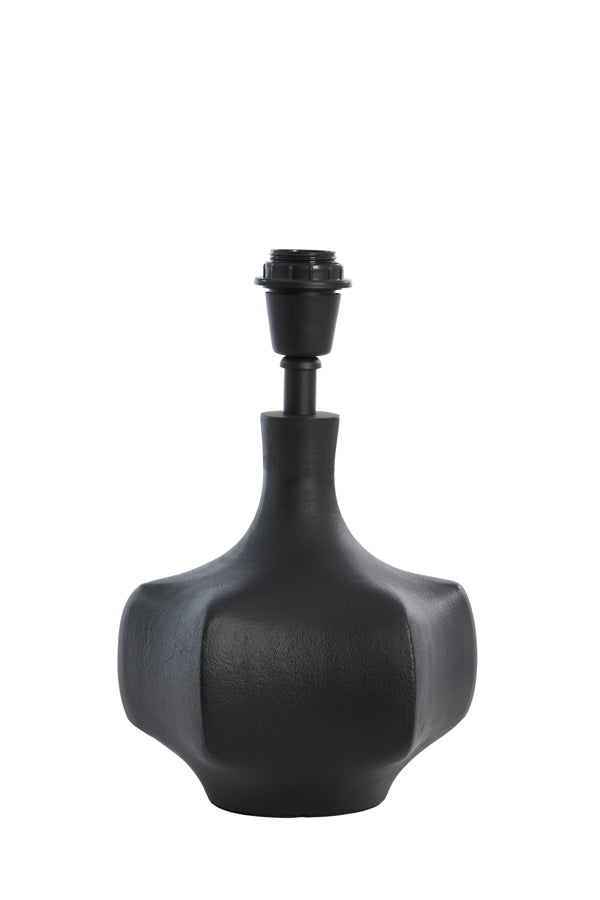 Light &amp; Living - Pied de lampe 'Barril' (25cm de haut, Noir mat)