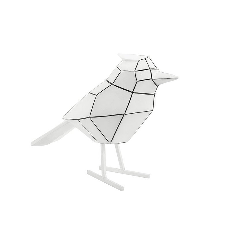 Present Time - Decoratief beeld Bird Grote Strepen - PT3608WH