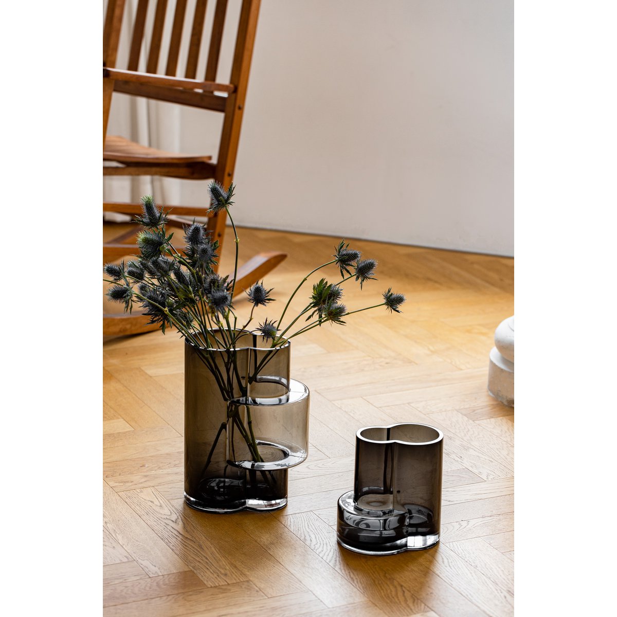 Element Accessories - Innovatieve modernistische hoge vaas, topdesign, constructivistisch FUSIO 32 Grey