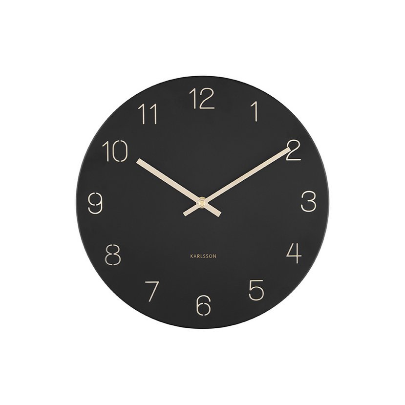 Karlsson - Horloge Murale Charme Chiffres Gravés Petit - KA5788BK