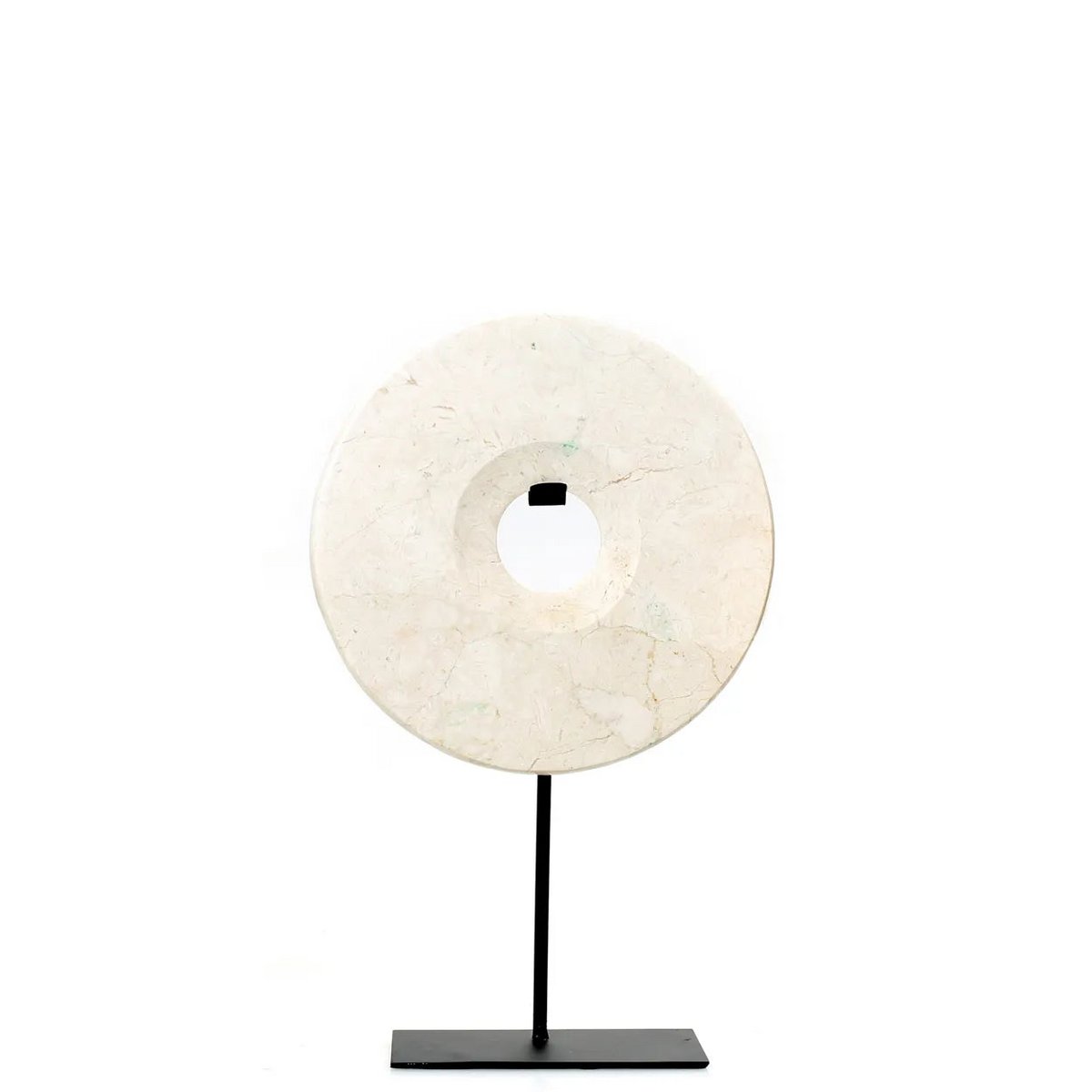 Bazar Bizar - Figurine décorative sur pied 'Marble Disc' (Blanc, M)