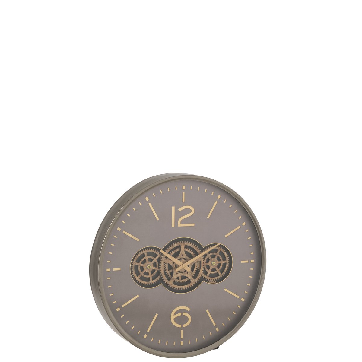 J-Line - Pignon d'horloge MDF Gris/Or Grand